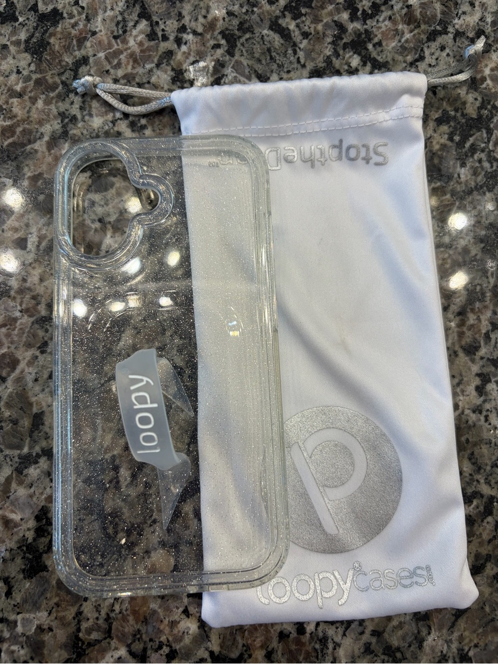 Loopy iPhone 17 Case Clear Sparkle Silver Phone Case